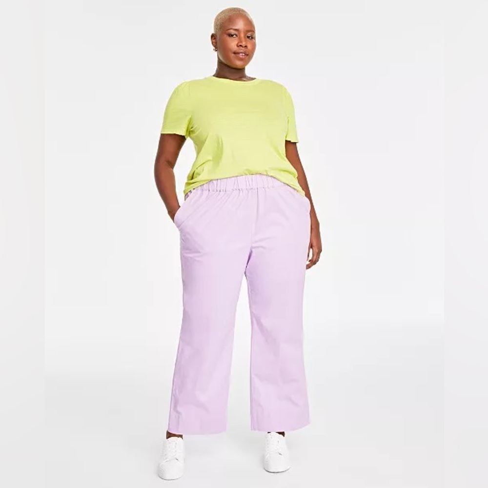 Purple wide leg pull on pants